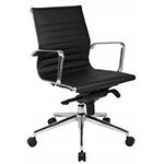 Ergonomic black leather office chair