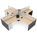 office furniture desk for four people