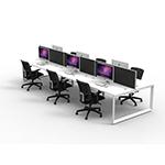 office furniture desk and chairs for six people