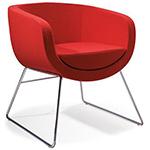 Red visitor or lounge office furniture