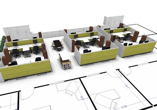 example of a 3D image of office fitout furniture